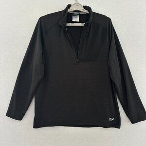 SKECHERS SPORT MEN'S BLACK LONG SLEEVE 1/4 ZIP ATHLETIC PULLOVER SWEATER SIZE XL